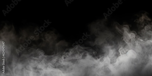 Smoke on black background. Generative AI