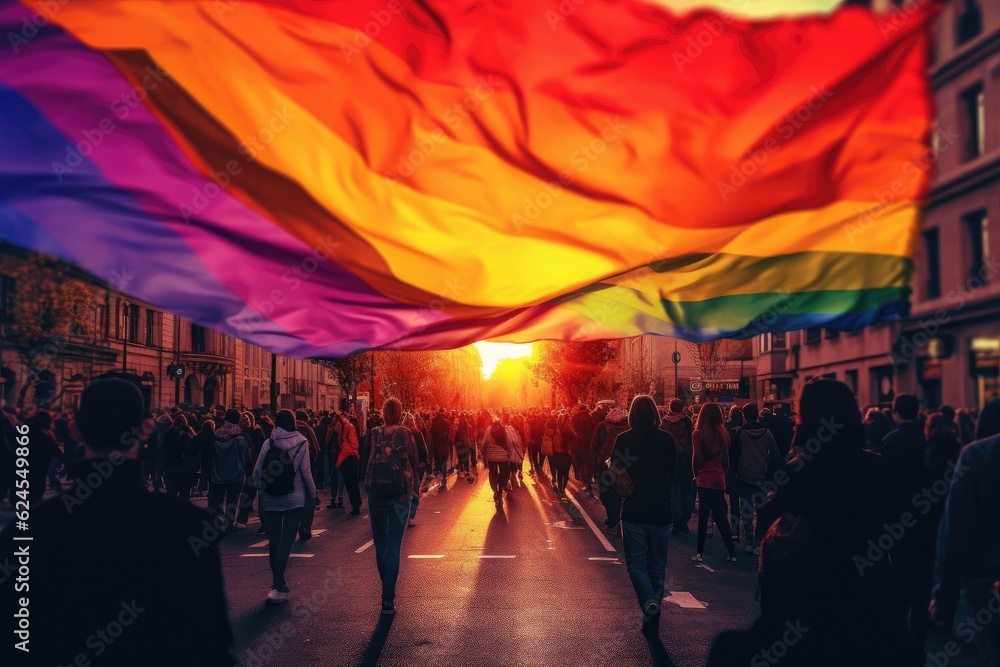 Naklejka premium Celebration Gay pride day on the street