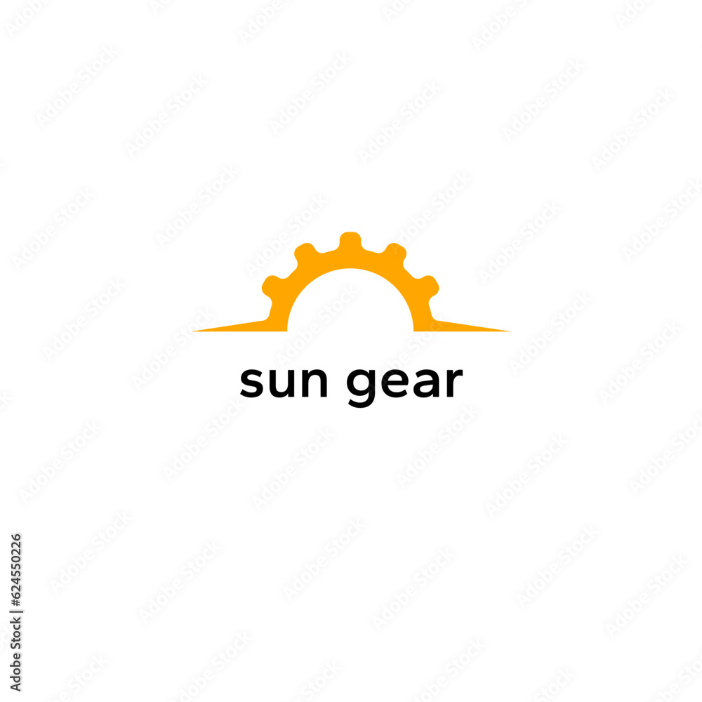 Concept sun and gear.Vector illustration