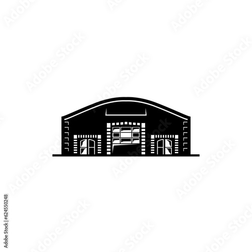 Image of a brick factory building.Vector illustration