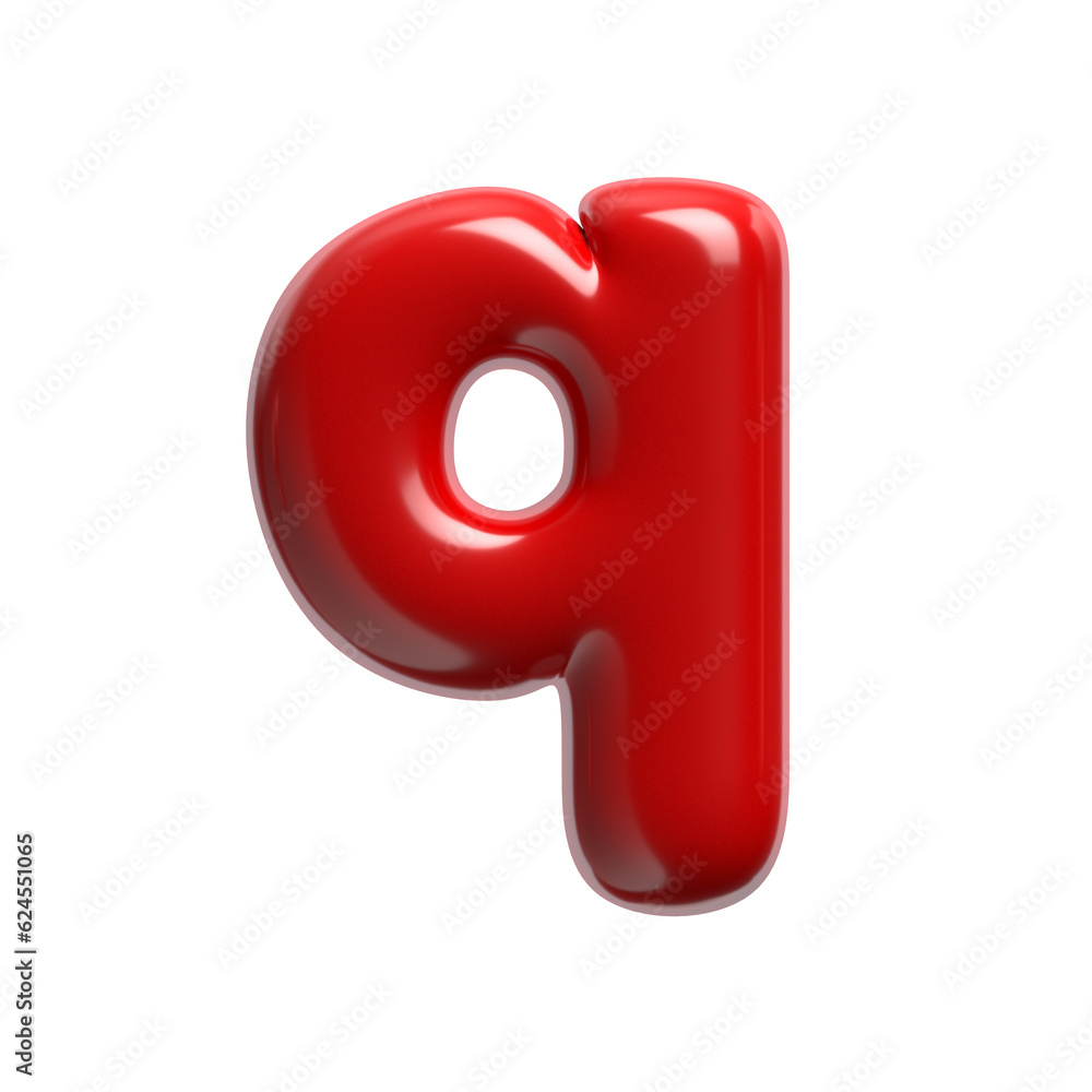 red cartoon letter Q - Lower-case 3d glossy font - Suitable for events, design or passion related subjects red cartoon letter Q - Lower-case 3d glossy font - Suitable for events, design or passion related subjects