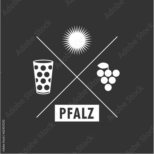 Pfalzsonne Shirt Design - Sonne, Wein, Trauben, Pfalz - Clipart in weiß, transparenter Hintergrund, png photo