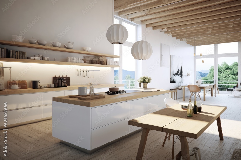 White and wooden kitchen White and wooden kitchen