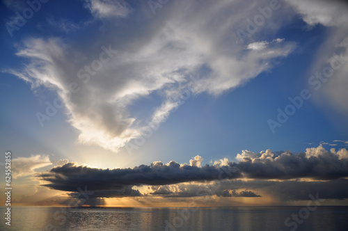 Rain storm over the Atlantic Ocean seen from Miami Beach