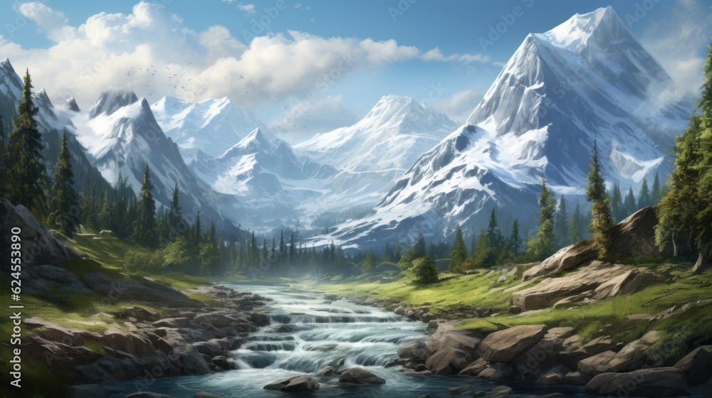 Fototapeta premium Open World Environment Game Art