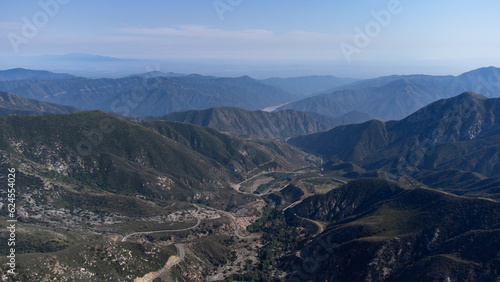 Aerial View of Angeles National Forest, San Gabriel Mountains, California