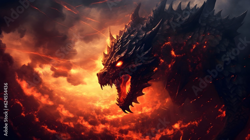 MYTHICAL MAJESTY: Enchanting Flight of the Fiery Dragon, generative ai