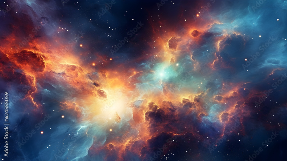 Fototapeta premium Galactic Nebula: Celestial Elegance in the Vast Cosmos, generative ai