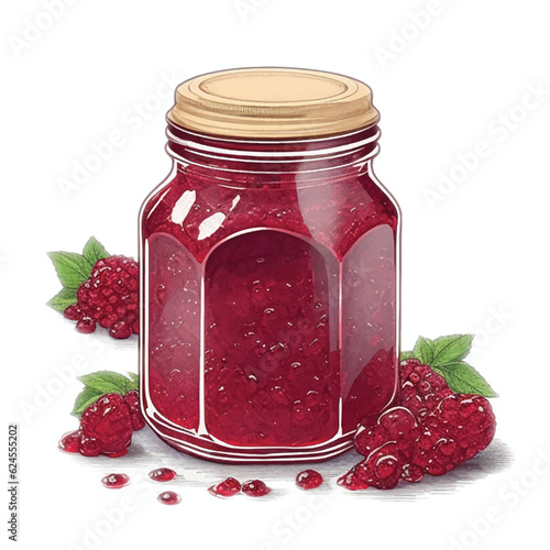 Fruit Jam isolated in white background vector