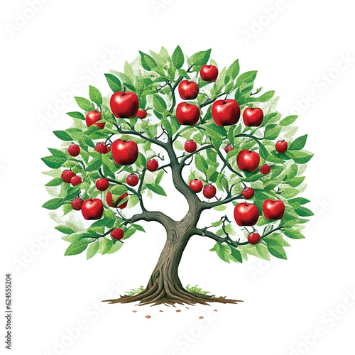 Apple Tree isolated in white background vector