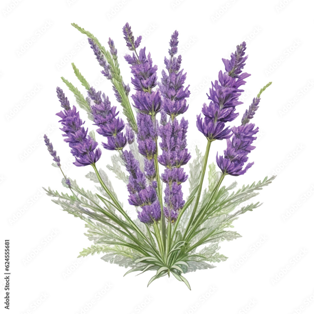 Obraz premium Lavender Vector isolated in white background