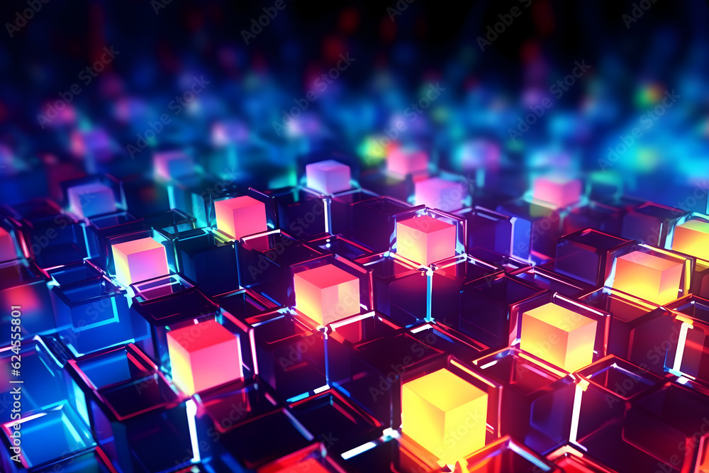 Obraz premium abstract colorful background with lights, generative ai