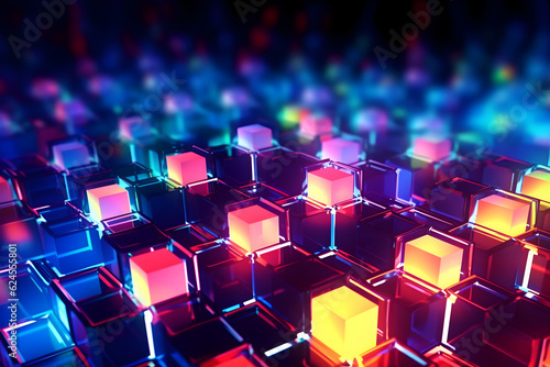 abstract colorful background with lights, generative ai