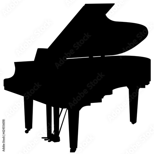 ピアノシルエットのイラスト素材　ベクター