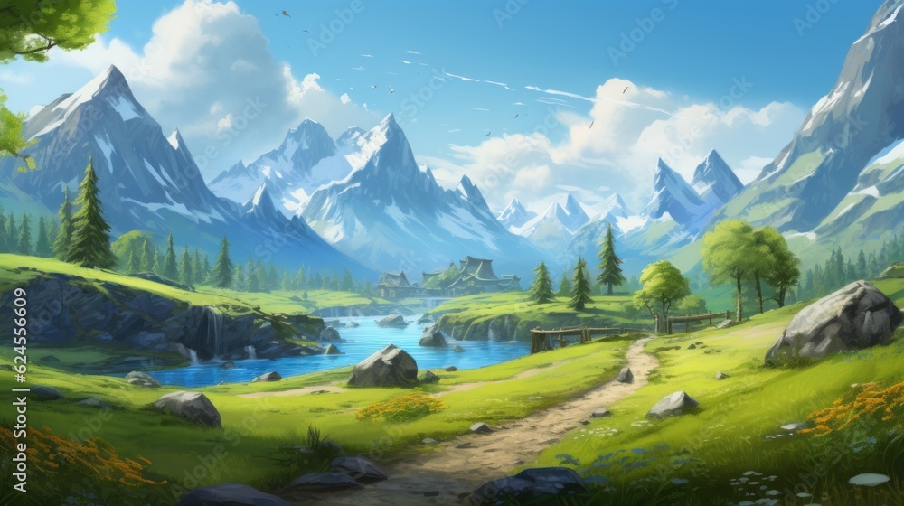 Role Playing Game Landscape with secret unknown places Artwork Role Playing Game Landscape with secret unknown places Artwork