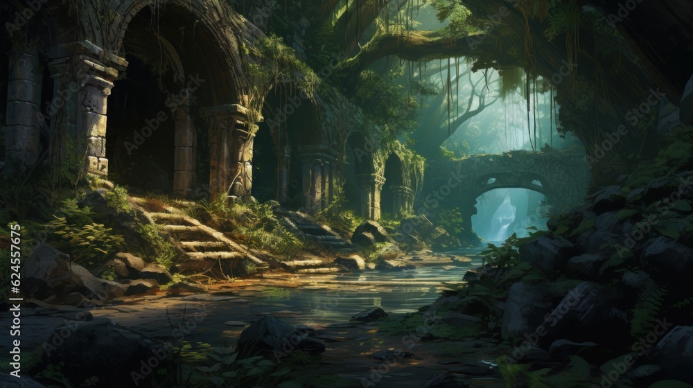 Role Playing Game Landscape with secret unknown places Artwork