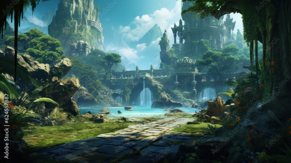 Role Playing Game Landscape with secret unknown places Artwork Role Playing Game Landscape with secret unknown places Artwork