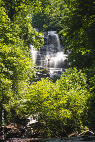 Amicalola falls framed by surrounding landscape