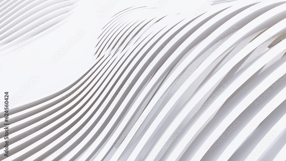 Abstract Curved Shapes. White Circular Background. Abstract Curved Shapes. White Circular Background.