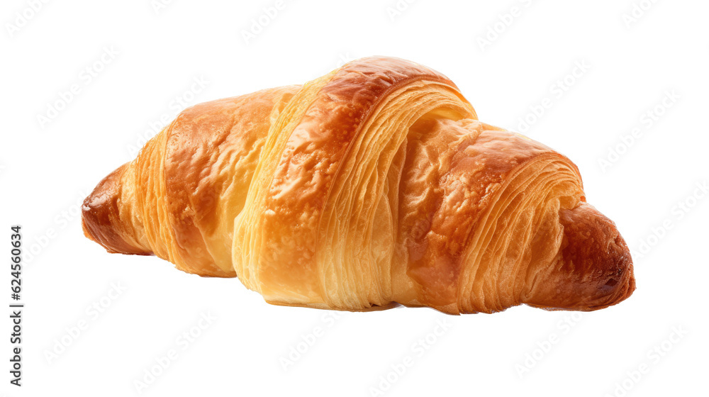 a fresh baked French Croissant in a Food-themed, photorealistic illustration in a PNG format, cutout, and isolated. Generative AI a fresh baked French Croissant in a Food-themed, photorealistic illustration in a PNG format, cutout, and isolated. Generative AI