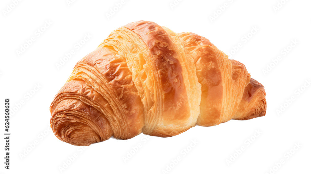 a fresh baked French Croissant in a Food-themed, photorealistic illustration in a PNG format, cutout, and isolated. Generative AI a fresh baked French Croissant in a Food-themed, photorealistic illustration in a PNG format, cutout, and isolated. Generative AI