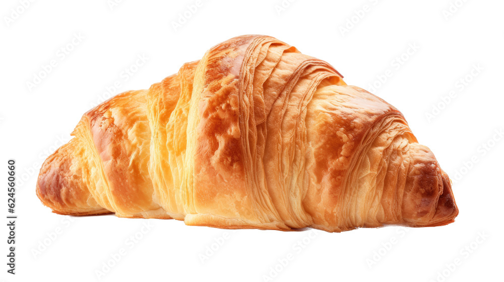 a fresh baked French Croissant in a Food-themed, photorealistic illustration in a PNG format, cutout, and isolated. Generative AI a fresh baked French Croissant in a Food-themed, photorealistic illustration in a PNG format, cutout, and isolated. Generative AI