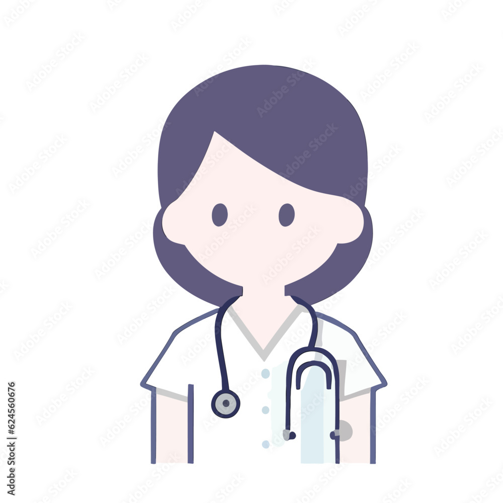 Vector of a Female Nurse, Friendly Female Nurse Graphic Vector of a Female Nurse, Friendly Female Nurse Graphic