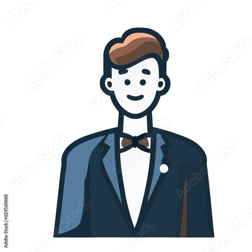 Male Servant Vector, Illustration of a Butler ,male servant vector art