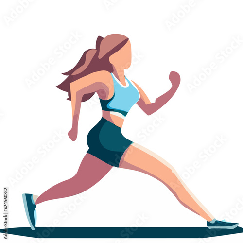 fitness Woman , Athletic Female Player Vector Art , Sports and Fitness Illustration