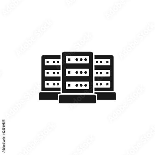 Data center icon or Data center symbol vector isolated in flat style. Best Data center icon for product service design element. Data center symbol for UI design elements on websites and more.