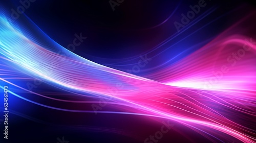 Abstract futuristic background with pink blue glowing neon moving high speed wave lines and lights. Data transfer concept Fantastic wallpaper design.