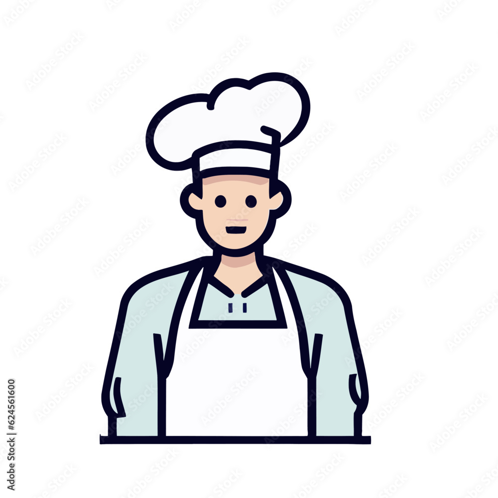 Vector of a Male Chef, Talented Chef Graphic for Culinary Themes Vector of a Male Chef, Talented Chef Graphic for Culinary Themes