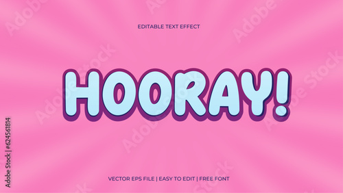 Hooray pink editable text effect
