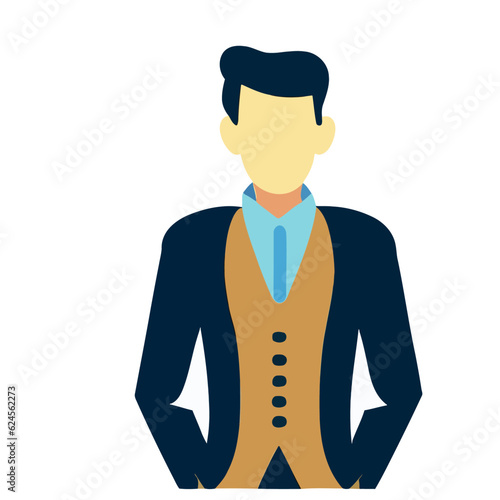 Man Profile Vector, Professional Male Portrait Illustration for Avatar Designs