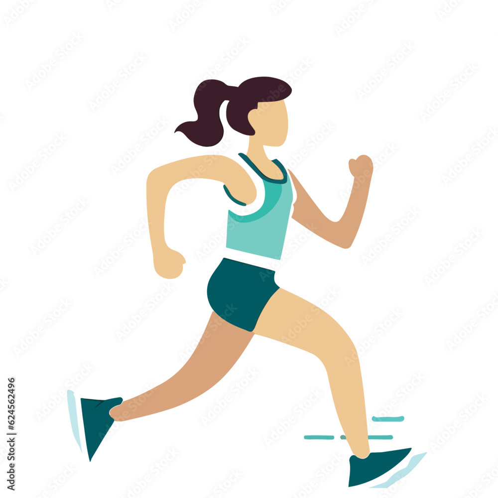 Vector of a Female Runner, Simple Vector Graphic for Running and Athletics Themes