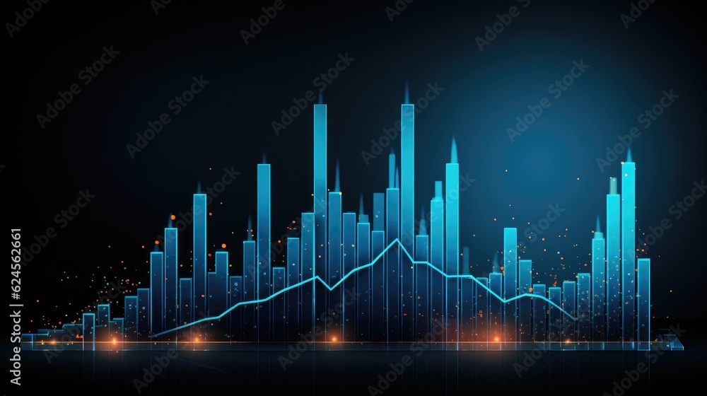 Profit graph of stock market indicator. Abstract stock data concept. Stock financial statistic graph analysis. Generative AI based. Profit graph of stock market indicator. Abstract stock data concept. Stock financial statistic graph analysis. Generative AI based.
