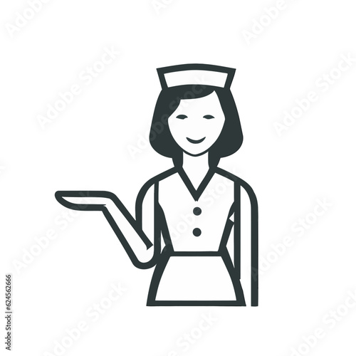 Servant Woman, Maid Female Vector Art, Domestic Service Illustration