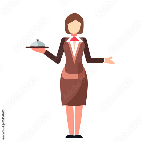 Servant Woman, Maid Female Vector Art, Domestic Service Illustration