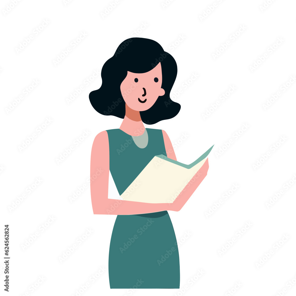 Vector of a Female Event Planner, Simple Vector Graphic for Event Planning and Coordination Vector of a Female Event Planner, Simple Vector Graphic for Event Planning and Coordination