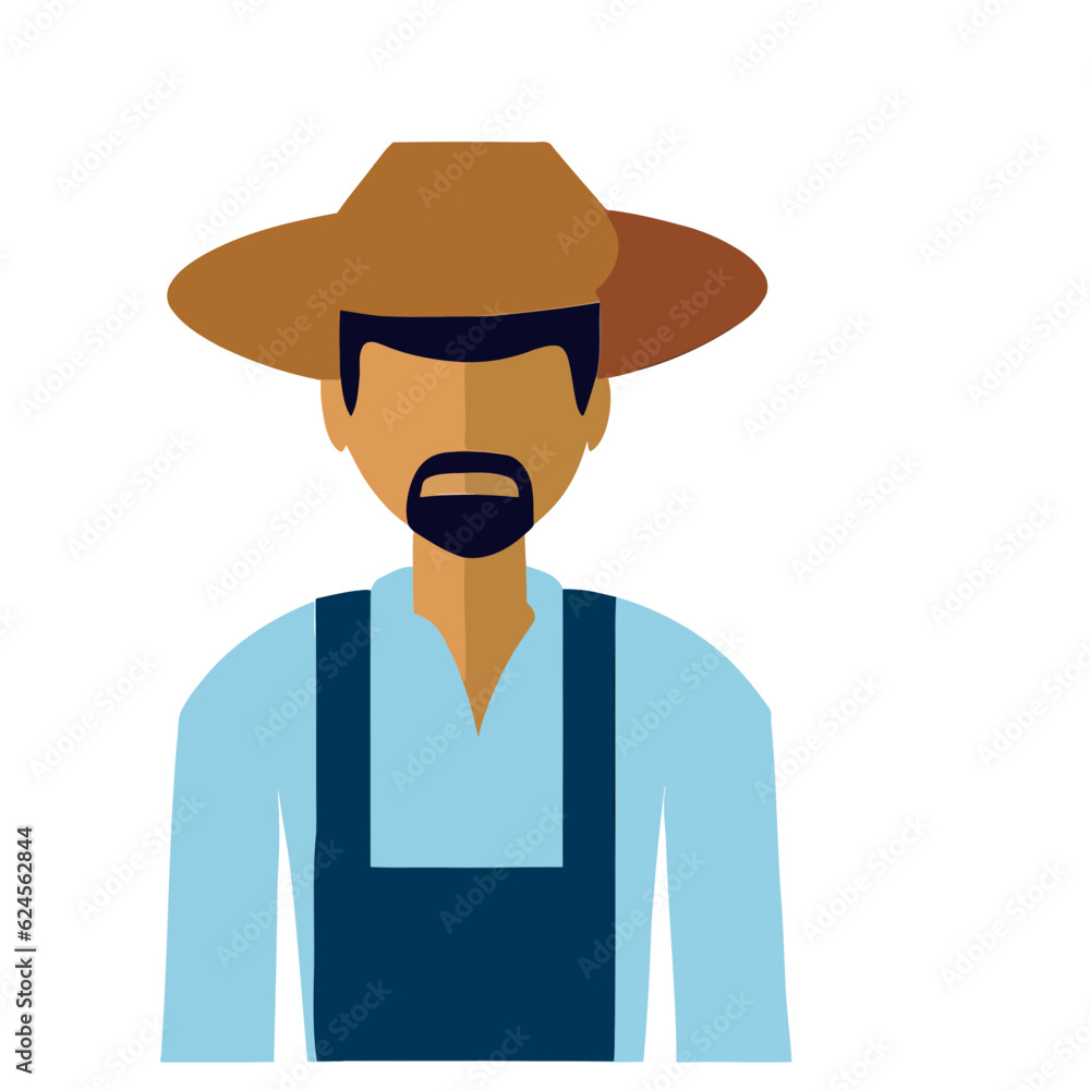 Vector of a Male Farmer, Simple Vector Graphic for Agriculture and Farming Designs