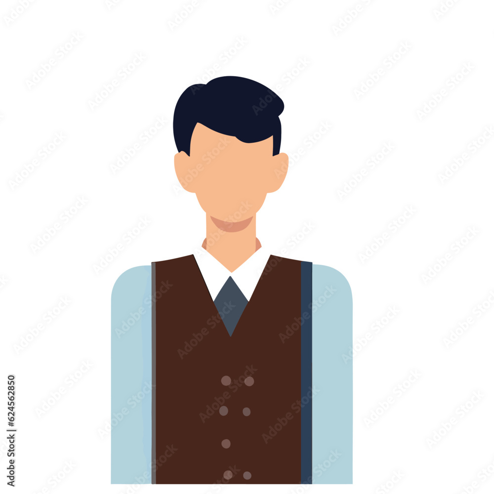 Vector of a Male Waiter or Waitress, Simple Vector Graphic for Restaurant and Service Themes Vector of a Male Waiter or Waitress, Simple Vector Graphic for Restaurant and Service Themes