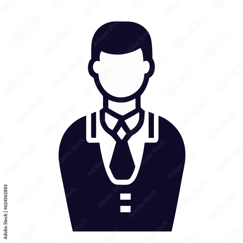 Vector of a Waiter, Hospitable Waiter Illustration for Restaurant and Service Themes