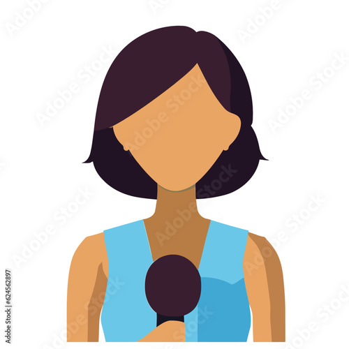 News Woman, Journalist Female Vector Art, Media and News Illustration