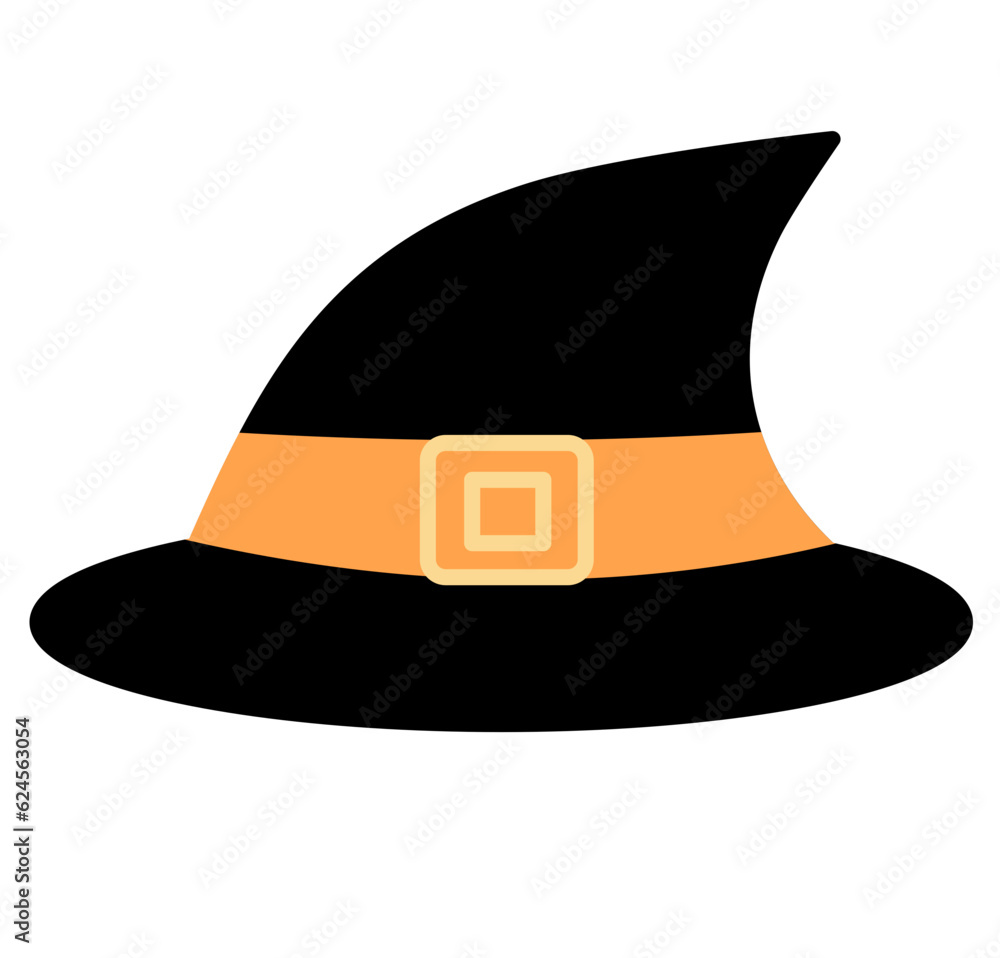 Witch hat Halloween cartoon silhouette Witch hat Halloween cartoon silhouette