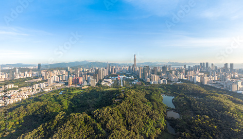 Shenzhen Futian CBD Central Axis Urban Skyline Aerial Photography Scenery