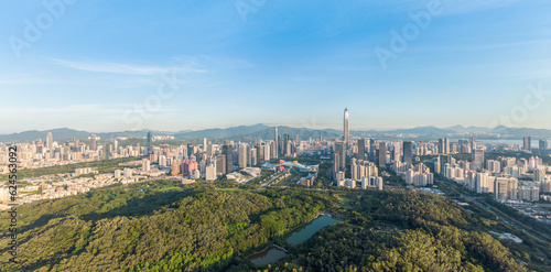 Shenzhen Futian CBD Central Axis City Skyline Aerial Photography Scenery