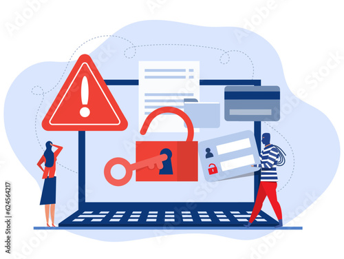 Hacker activity attack ,Stealing ,password, Cyber , crime, hacker attack, censorship or ransomware activity security Hacking computer,Concept Vector, illustration