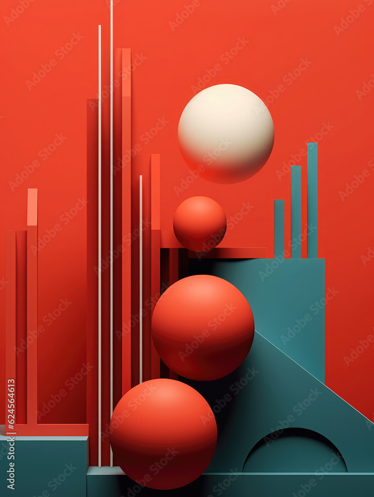 A beautiful illustration featuring abstract geometric shapes on a clear color background A beautiful illustration featuring abstract geometric shapes on a clear color background