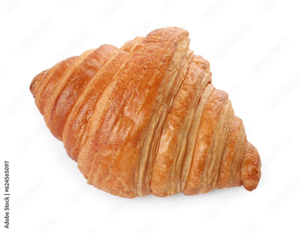 Delicious croissant isolated on white. Fresh pastry