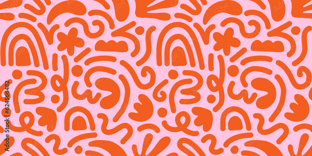 Hand drawn contemporary art collage with abstract shapes. Vector seamless pattern with Scandinavian cut out elements. Hand drawn contemporary art collage with abstract shapes. Vector seamless pattern with Scandinavian cut out elements.